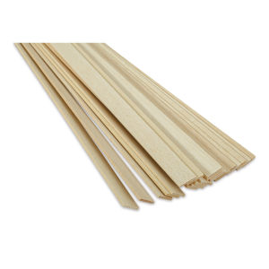 Bud Nosen Balsa Wood Sticks - 1/8" x 1" x 36", Pkg of 20 (view of the ends)