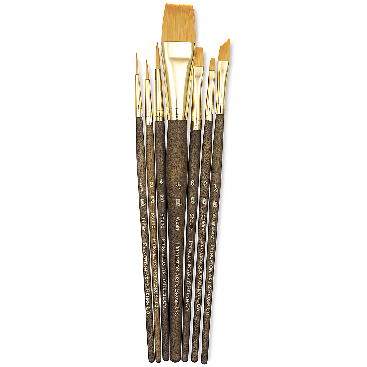 Princeton RealValue Brush Sets #9141 Golden Taklon, Set of 7 - Artist &  Craftsman Supply