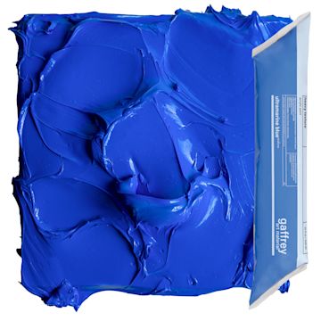 Open in modal - Gaffrey Heavy Body Texture Acrylic Paint - Ultramarine Blue Midtone, 32 oz pouch and swatch