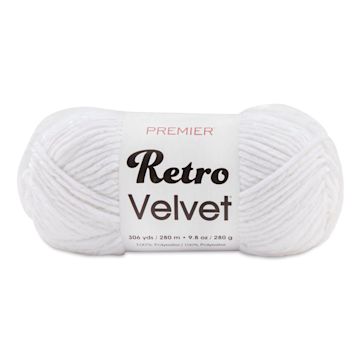 Open in modal - Premier Retro Velvet Yarn - White