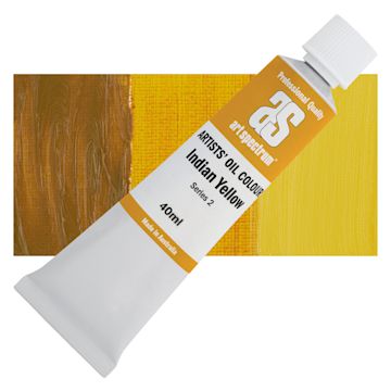 Open in modal - Art Spectrum Artists' Oil Paint - Indian Yellow, 40 ml tube and swatch
