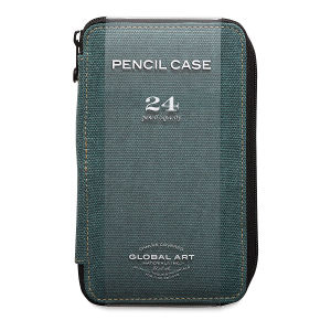 Global Canvas Pencil Case - Steel Blue, for 24 Pencils