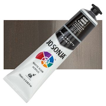 Open in modal - Jo Sonja's Artist Acrylic - Brunt Umber, 2.5 oz tube and swatch