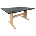 Hann Art Table - 72" x 36" x 42", Black, Rounded Corners, Laminate Top