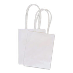 American Crafts Fancy That Kraft Bags - White, Mini, Package of 5, 5"H x 3-7/8"W x 2"D (Two bags, Flat)