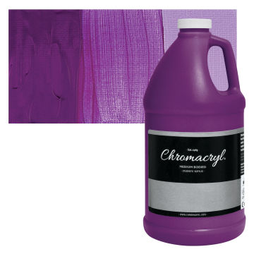 Chromacryl Students' Acrylics - Neon Violet, 64 oz bottle and swatch