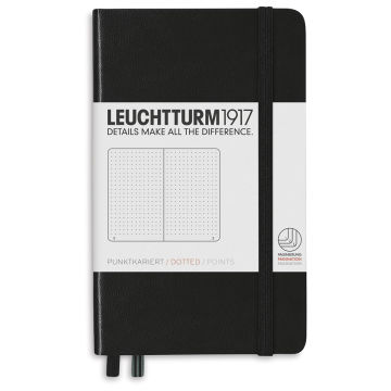 Leuchtturm1917 Dotted Hardbound Notebook - Black, 3-1/2" x 6"