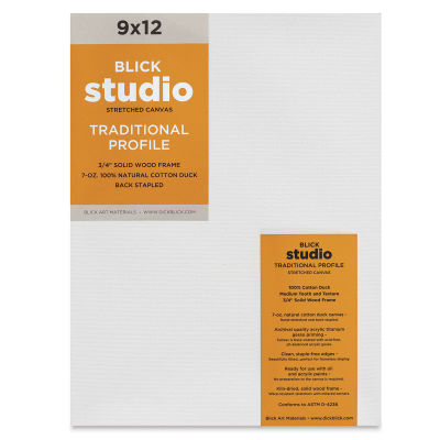 Blick Studio Stretched Cotton Canvas - Traditional Profile, 9" x 12" (front)