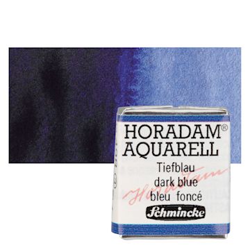 Open in modal - Schmincke Horadam Aquarell Watercolor - Dark Blue, Half Pan and swatch