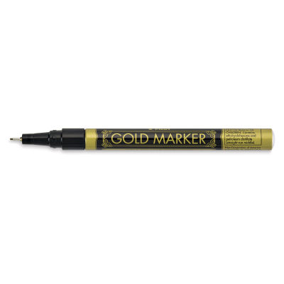 Pilot Gold Marking Pen - Extra Fine Point Gold Pen shown horizontally with cap off