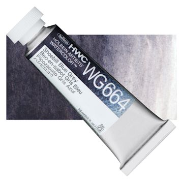 Open in modal - Holbein Artists' Watercolor - Rainy-Night Moon Black, 15 ml tube and swatch