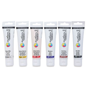 Daler-Rowney System 3 Heavy Body Acrylic Paint - Starter Set, Assorted Colors, Set of 6, 59 ml, Tubes