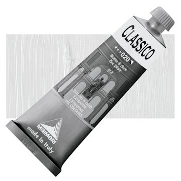 Open in modal - Maimeri Classico Oil Color - Zinc White, 60 ml tube and swatch