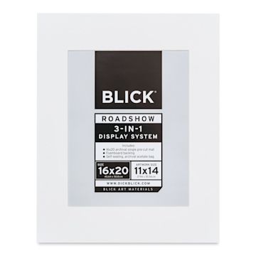 Open in modal - Blick Roadshow 3-in-1 System - White, Single Mat, 16" x 20" (10-3/4" x 13-3/4" Opening)