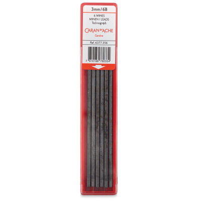 Caran d'Ache Technograph Leads - 3 mm, 6B, Pkg of 6 Leads (in package)