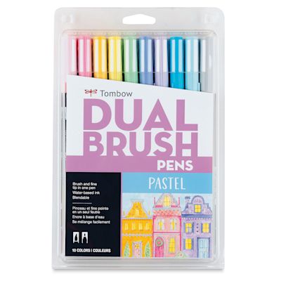 Tombow Dual Brush Pens - Pastel Colors, Set of 10 | BLICK Art Materials