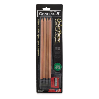 General's Cedar Pencils -  Front of blister package of 5 Piece Set