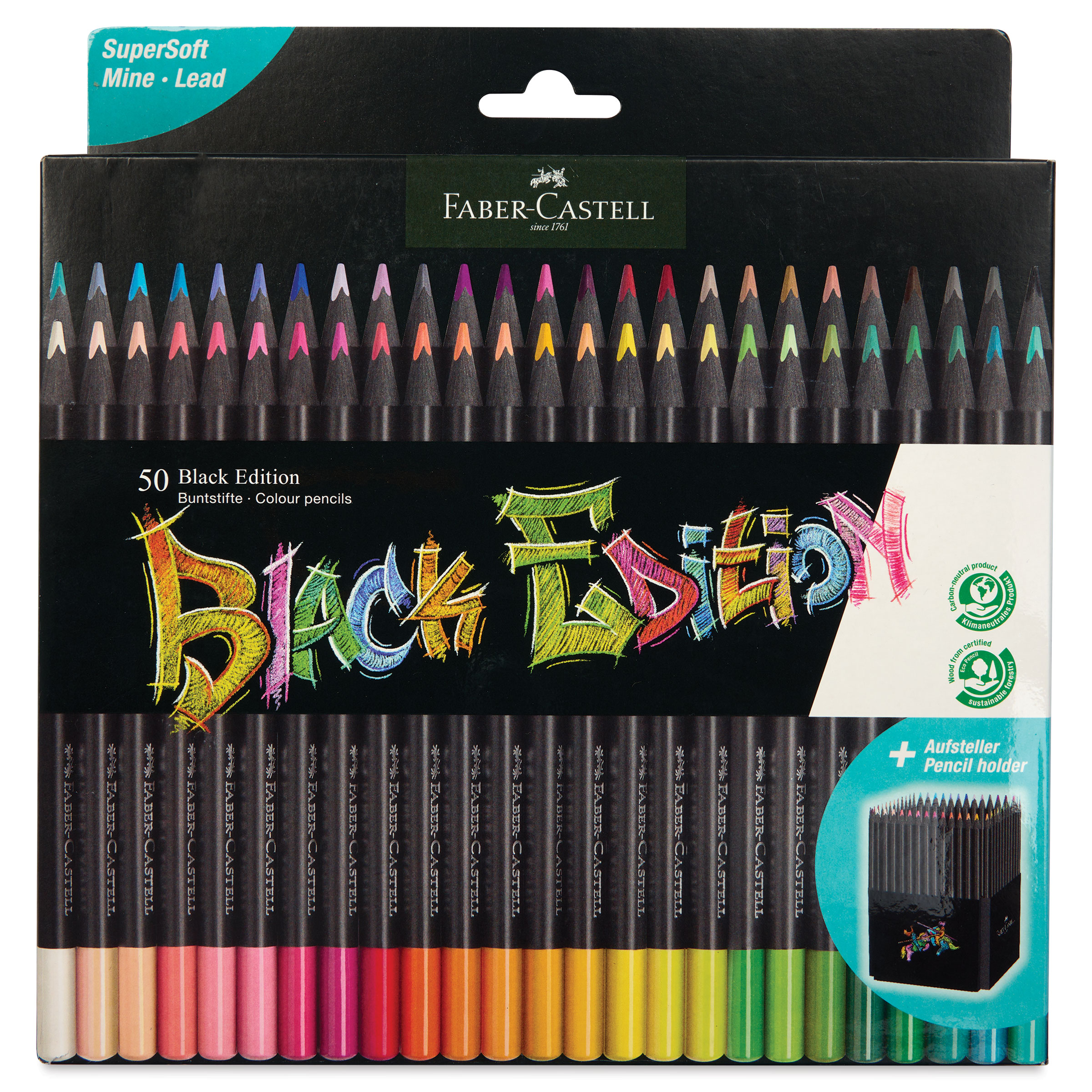 Faber-Castell Black Edition Colored Pencils - Assorted Colors, Set