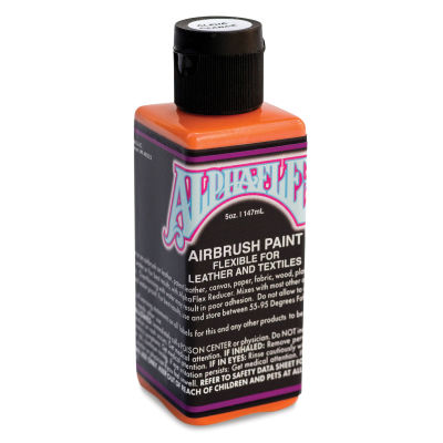 Alpha6 AlphaFlex Airbrush Textile and Leather Paint - Alpha Orange, 5 oz