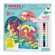 Bright Stripes iHeartArt Marker By Number Fierce Dragons Kit