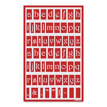 Open in modal - Armour Over ‘N’ Over Glass Etching Stencil - Alphabet Lower Case