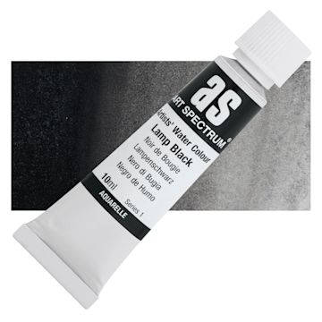 Open in modal - Art Spectrum Artists’ Watercolor Tube - Lamp Black, 10 ml tube and swatch