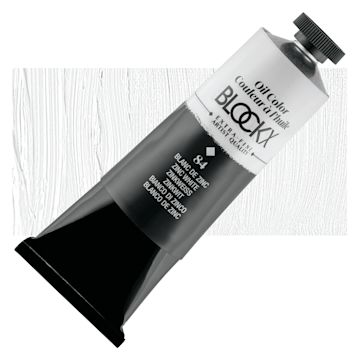 Open in modal - Blockx Artist Oil Color - Zinc White, 200 ml tube and swatch