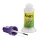 Krazy Glue Color Change Super Glue -  5 gram tube shown upright with purple brush cap adjacent