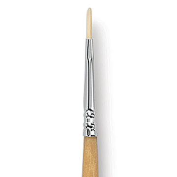 Open in modal - Escoda Clasico Chungking White Bristle Brush - Filbert, Long Handle, Size 1 close up