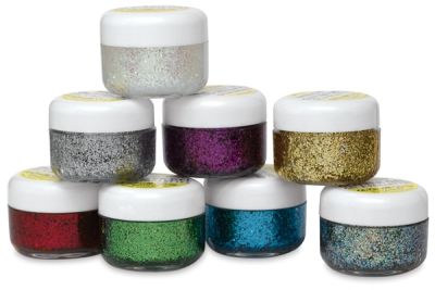 Snazaroo Face Paint Glitter Gel - Several jars shown stacked
