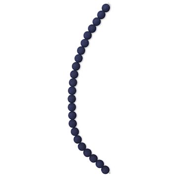 Open in modal - John Bead Czech Glass Preciosa Velvet Bead Strand - Round, Black, 8 mm