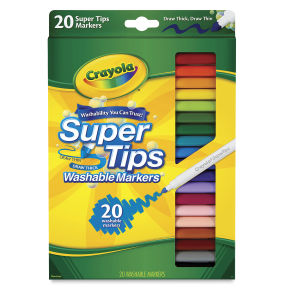 Crayola Super Tips Washable Marker Set - Assorted Colors, Fine Line, Set of 20