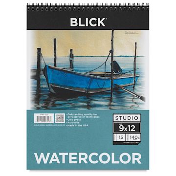 Open in modal - Blick Studio Watercolor Pad - 9" x 12", 140 lb, Spiral-bound, 15 Sheets