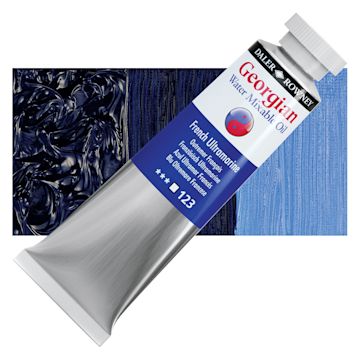 Open in modal - Georgian Water Mixable Oil - French Ultramarine, 37 ml tube and swatch