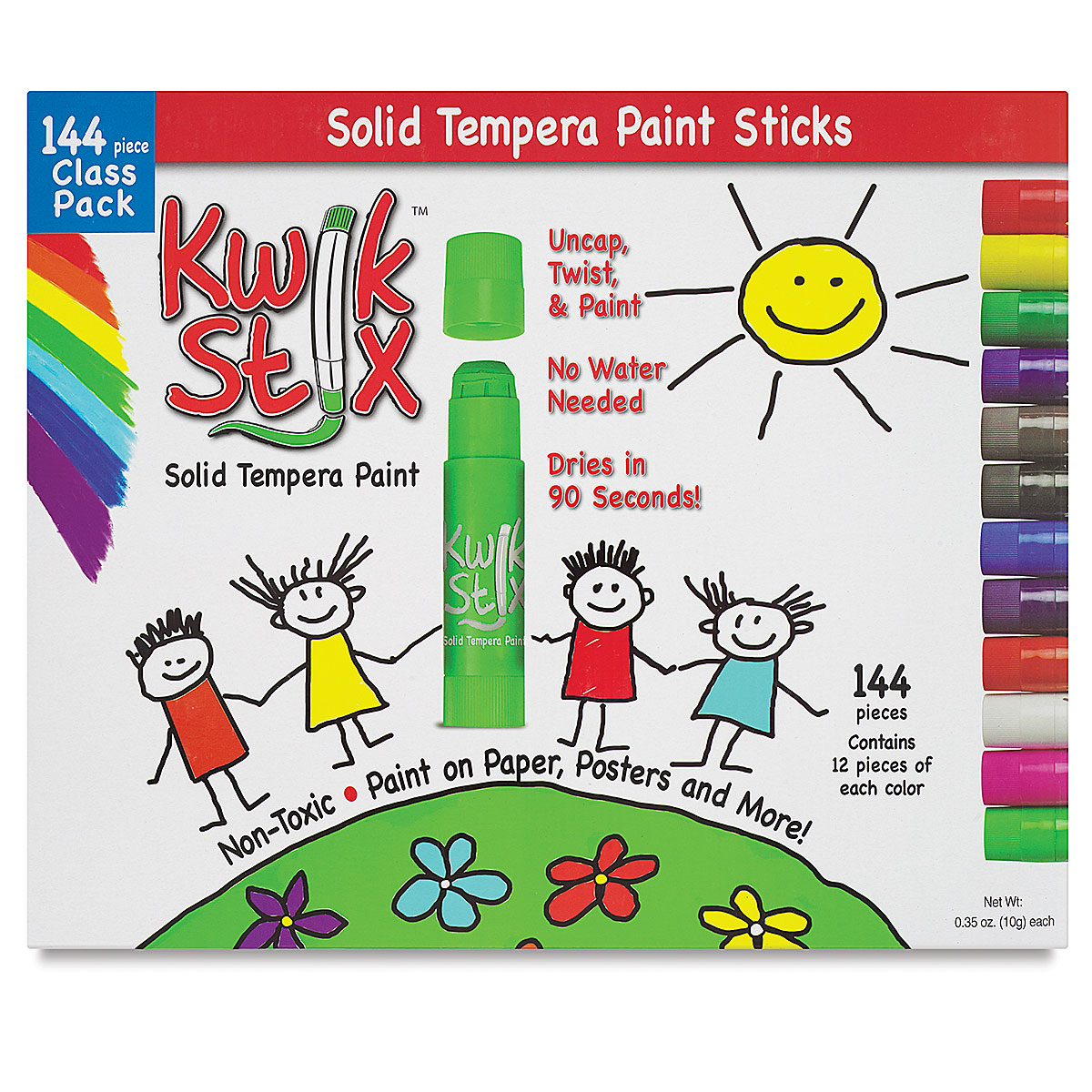 Kwik Stix Mess Free Solid Tempera Paint Sticks - 144 ct Classpack – Art  Therapy