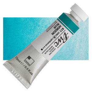 PWC Extra Fine Professional Watercolor - Horizon Blue, 15 ml, Swatch with Tube