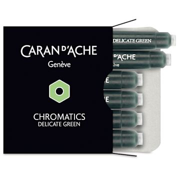 Open in modal - Caran d'Ache Chromatics Fountain Pen Ink Cartridges - Delicate Green, Pkg of 6