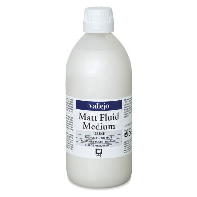 Vallejo Acrylic Fluid Medium - Front of 500 ml Matte Finish Medium bottle
