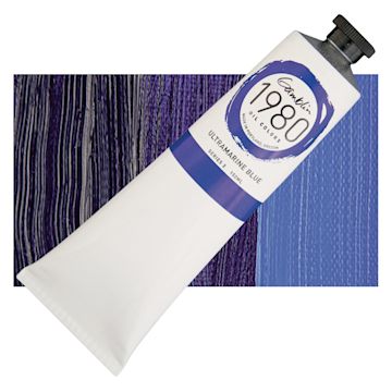 Open in modal - Gamblin 1980 Oil Paint - Ultramarine Blue, 150 ml tube and swatch