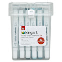Kingart Pro Double-Ended Art Alcohol Markers - Grey Tones, Set of 24