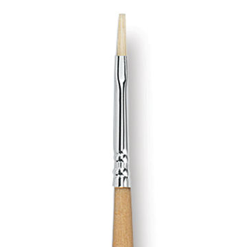 Escoda Clasico Chungking White Bristle Brush - Flat, Long Handle, Size 2