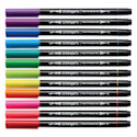 Kingart Twin-Tip Brush Pen Set - Bright, Set of 12