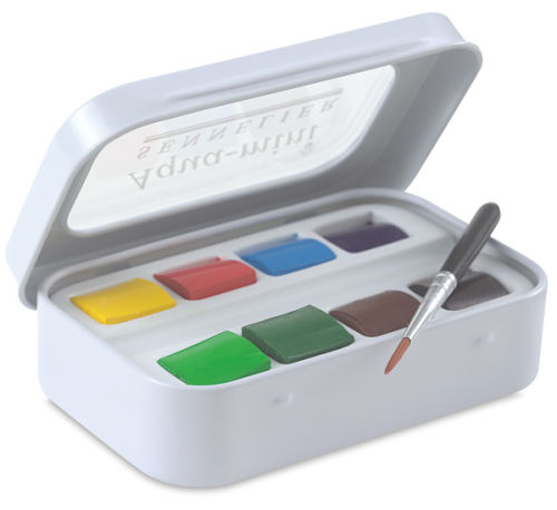 Sennelier Watercolour Travel Box Set, 8 X 10ml Watercolour Tubes 1 Brush 