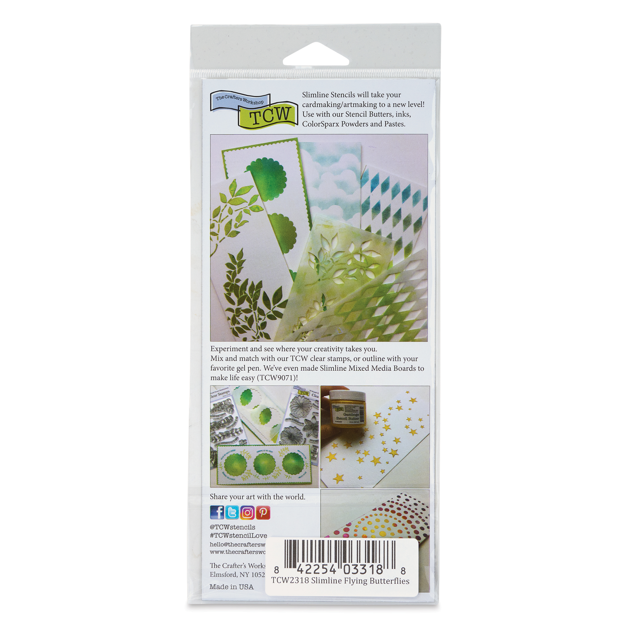The Crafter's Workshop Slimline Stencil - Flying Butterflies