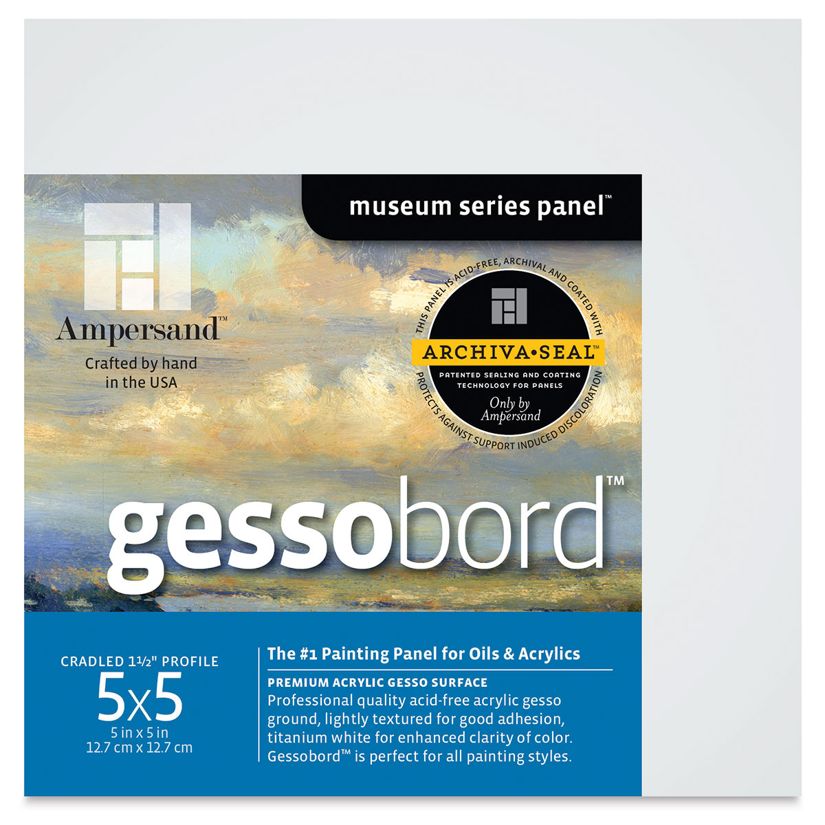Ampersand Gessobord - 10 x 10, 1-1/2 Cradled