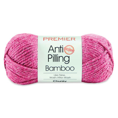Premier Yarn Bamboo Chunky Yarn - Front view of Dragon Fruit color with label