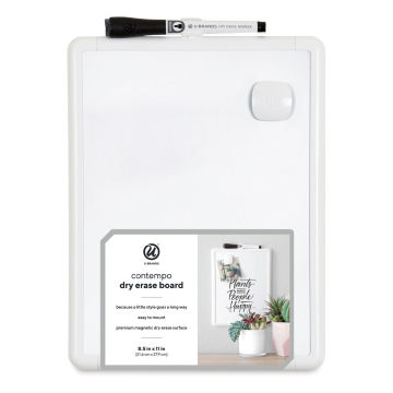 U Brands Contempo Dry Erase Board - Front view of 8-1/2" x 11" Board with label