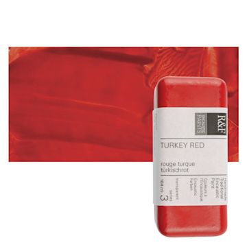 Open in modal - R&F Encaustic Paint Block - Turkey Red, 104 ml block and swatch
