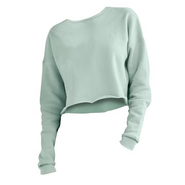 Open in modal - Bella Canvas Cropped Crew Fleece - Dusty Blue, X-Large