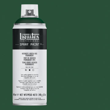 Liquitex Professional Spray Paint - Hookers Green Hue Permanent, 400 ml can and swatch